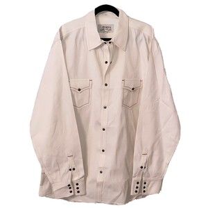 Ryan Michael Men’s Western Rockabilly Snap Shirt XXL Rn#134500 Off White w/ Red